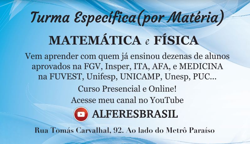 Material histórico do Alferes Brasil sobre turmas específicas de Matemática e Física